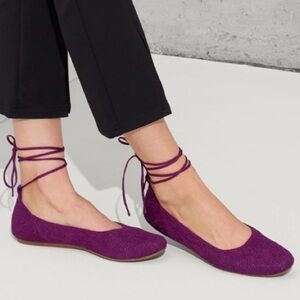Rothy’s | The Square Wrap Night Bloom Eggplant Purple Crochet‎ Ballet Flats 7.5